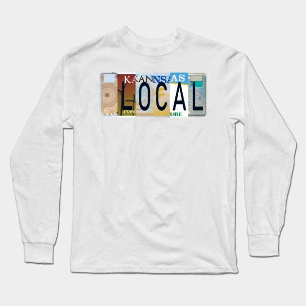 Kansas Local, License Plates Long Sleeve T-Shirt by stermitkermit